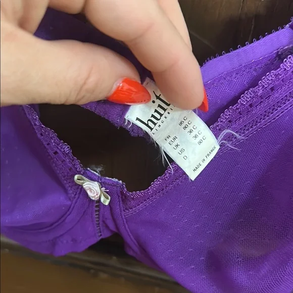 Huit Purple Full-Coverage Bra with Molded Cups and Adjustable Straps - Picture 3 of 4